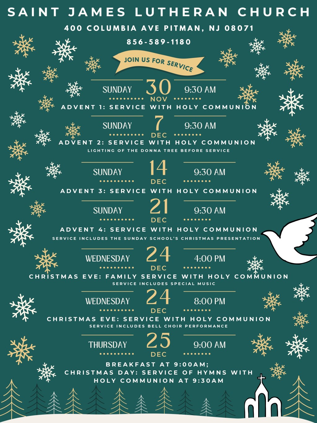 Christmas Schedule 2025